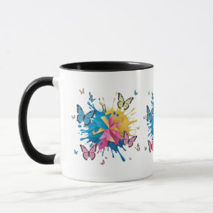 Vibrant Abstract Colour Splash Art for Modern Mug