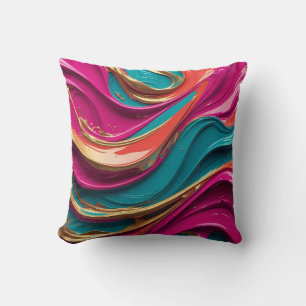 Vibrant Abstract Colour Symphony Throw Pillow – Co