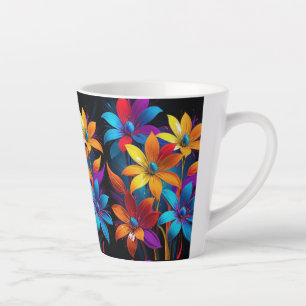 Vibrant Abstract Colourful Floral Art-32908 Latte Mug