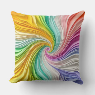 Vibrant Abstract Colourful Paper Swirl Design Cushion