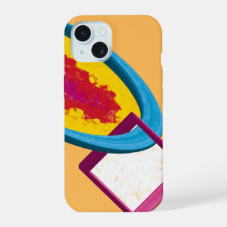 Vibrant Abstract Cosmos Ring & Square – Modern iPhone 15 Case