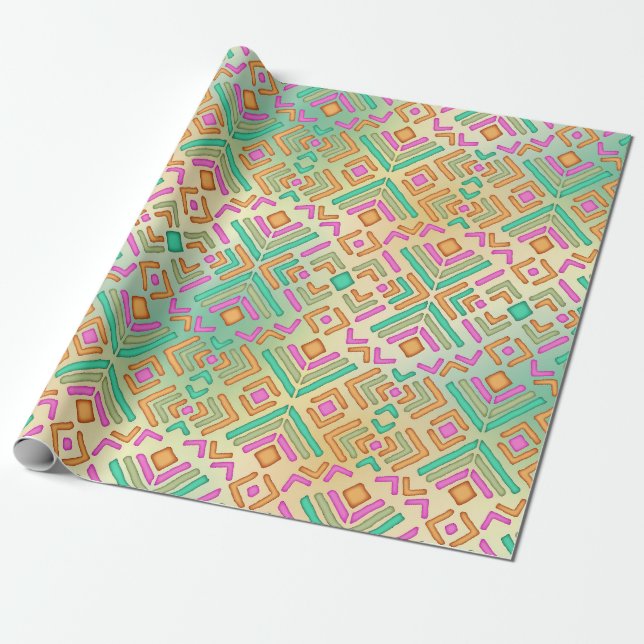 Vibrant Abstract Design Wrapping Paper (Unrolled)