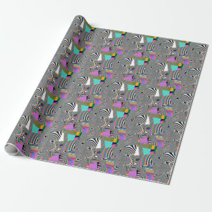 Vibrant abstract digital effects, colorful pattern wrapping paper