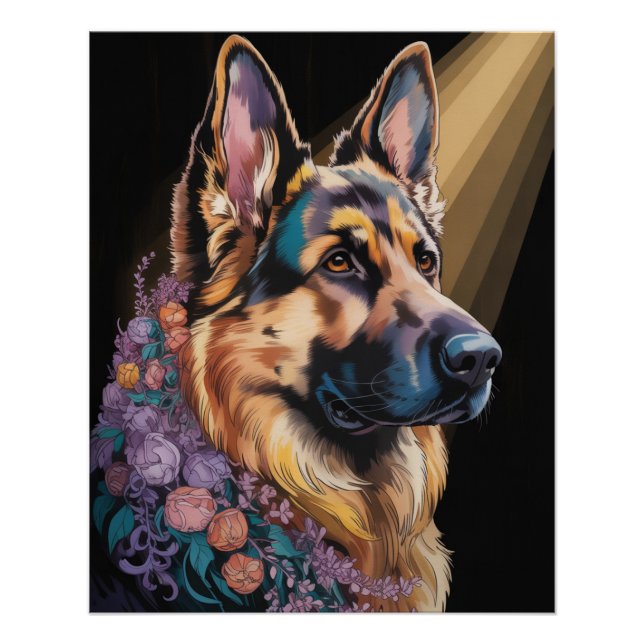 Vibrant Abstract Dog Portrait  Poster (Front)