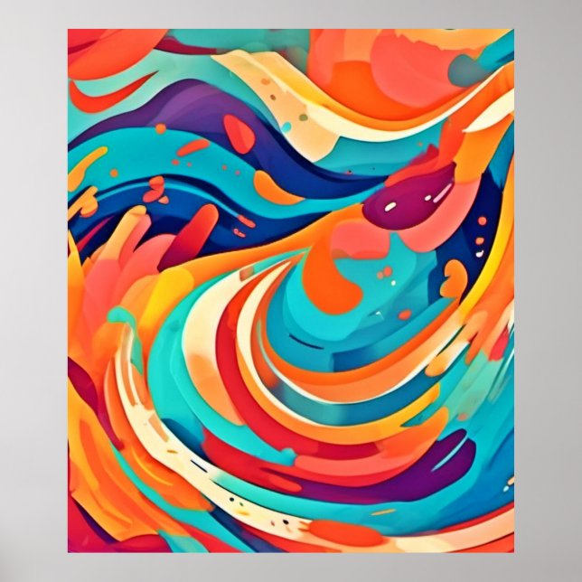Vibrant Abstract Dreamscape Poster (Front)