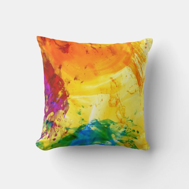 Vibrant Abstract Explosion Cushion (Front)