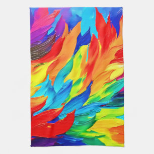 Vibrant Abstract Expressionism Painting  Tea Towel