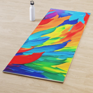 Vibrant Abstract Expressionism Painting Yoga Mat