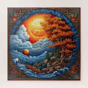 Vibrant Abstract Fantasy Landscape Jigsaw Puzzle