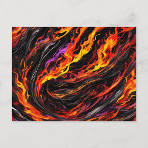 Vibrant Abstract Flame Postcard