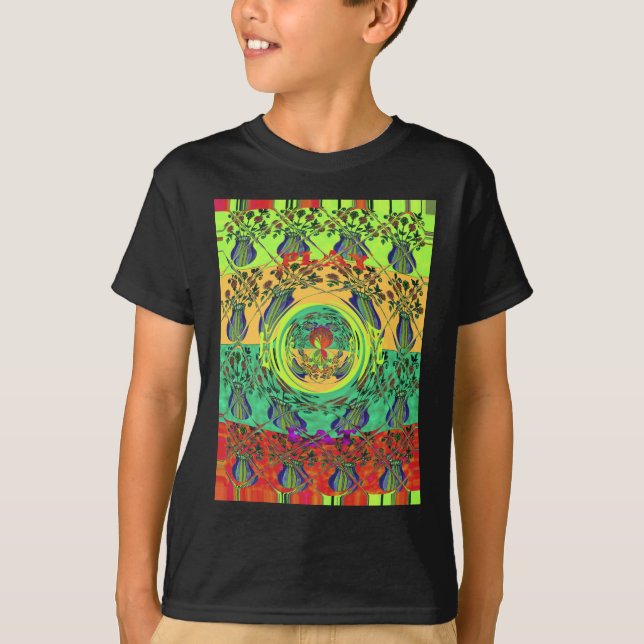 Vibrant Abstract Floral Art  T-Shirt (Front)