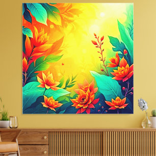 Vibrant Abstract Floral Beauty Canvas Print
