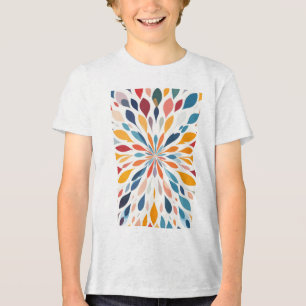 Vibrant Abstract Floral Burst Pattern Tri-Blend Shirt