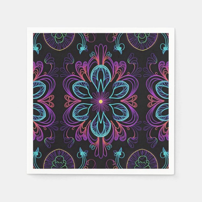 Vibrant Abstract Floral   Napkin (Front)