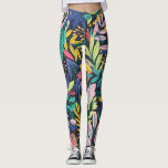 Vibrant Abstract Floral Pattern leggings<br><div class="desc">Vibrant foliage of wild tropical flowers and leaves with different backgrounds and artistic pattern.</div>