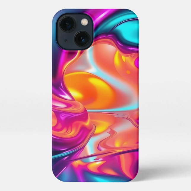 Vibrant Abstract Flow iPhone Case (Back)
