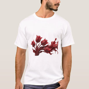 Vibrant ABSTRACT FLOWER Style Statement T-Shirt