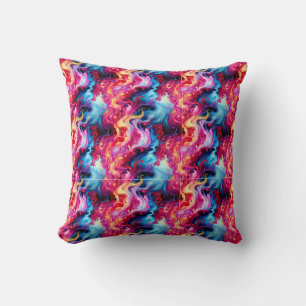 Vibrant Abstract Fluid Art Wrapping Paper Cushion