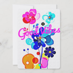 Vibrant Abstract Fluid Flowers Spring Event Holiday Card