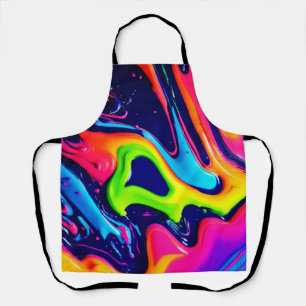 Vibrant Abstract Fluid Splashes Apron