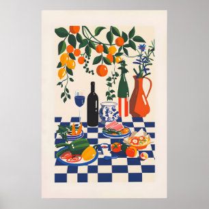 Vibrant Abstract Food & Wine Art Print