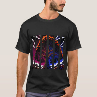Vibrant Abstract Forest Tree Split Panel Art T-Shirt