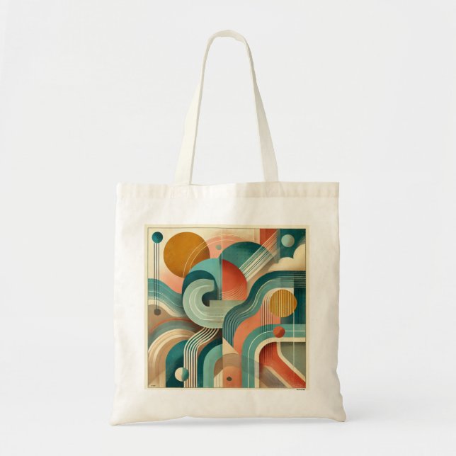 Vibrant Abstract Geometric Art: Modern Design Tote Bag (Front)