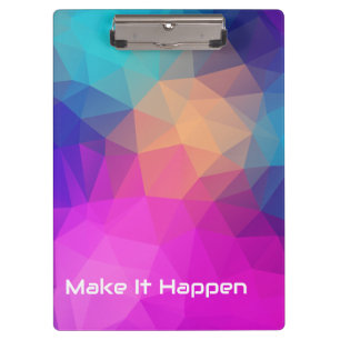 Vibrant Abstract Geometric Custom Quote Profession Clipboard