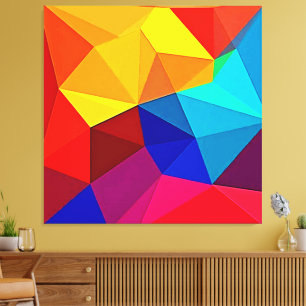 Vibrant Abstract Geometric Flow Design Canvas Print