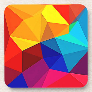 Vibrant Abstract Geometric Flow Design Coaster