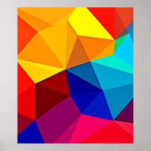 Vibrant Abstract Geometric Flow Design Poster