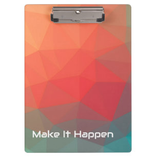 Vibrant Abstract Geometric Personalizable Monogram Clipboard