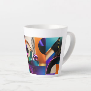 Vibrant Abstract Geometric Shapes Design Gift Latte Mug