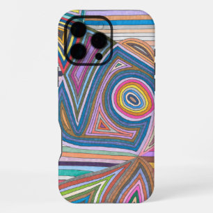 Vibrant Abstract Geometric Striped Pattern iPhone 16 Pro Max Case