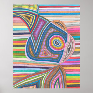 Vibrant Abstract Geometric Striped Pattern Poster
