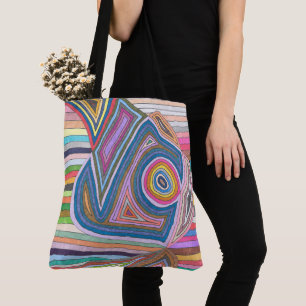 Vibrant Abstract Geometric Striped Pattern Tote Bag