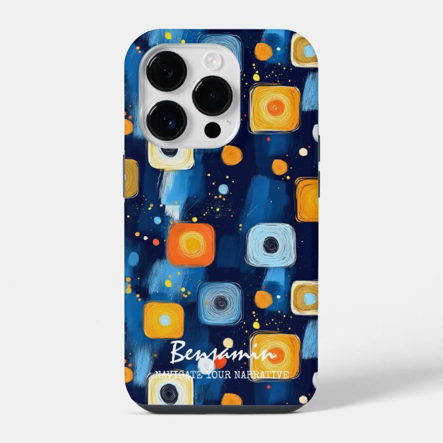 Vibrant Abstract Geometric Swirl Pattern Phone iPhone Case (Back)
