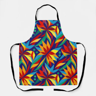 Vibrant Abstract Geometric Tropical Multicolored  Apron