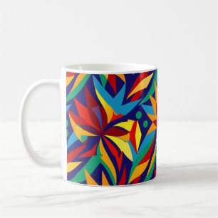 Vibrant Abstract Geometric Tropical Multicolored Coffee Mug