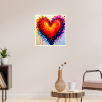 Vibrant Abstract Heart Splash Art