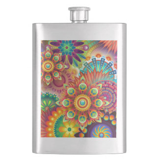 Vibrant Abstract Hip Flask