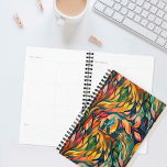 Vibrant Abstract Leaf Pattern | Monogram Planner<br><div class="desc">Design a planner and make it yours with a personalised message on the cover. Add your name and monogram. We all know that special moment when you choose which planner you will carry with you to jot down your schedule in, or which planner you’ll use for the year ahead. Now...</div>