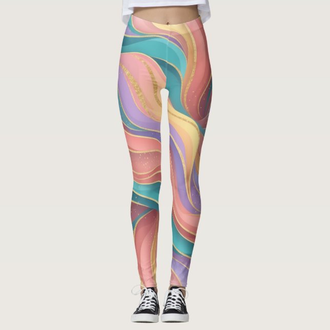 Vibrant Abstract  Leggings (Front)