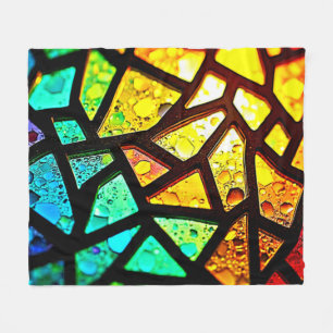 Vibrant Abstract Light Mosaic Design Fleece Blanket