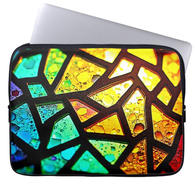 Vibrant Abstract Light Mosaic Design Laptop Sleeve (Front)