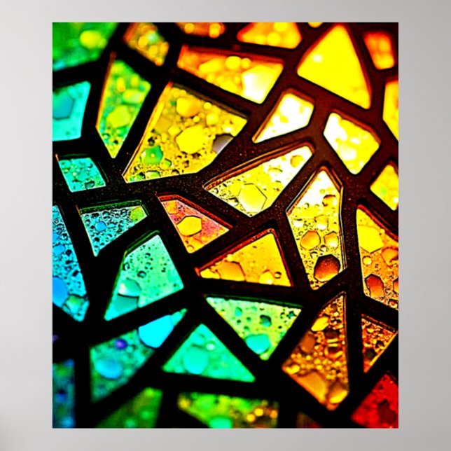 Vibrant Abstract Light Mosaic Design Poster (Front)