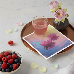 Vibrant Abstract Lotus Flowers Napkin