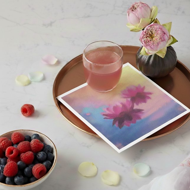 Vibrant Abstract Lotus Flowers Napkin (Creator Uploaded)