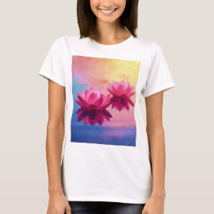 Vibrant Abstract Lotus Flowers T-Shirt
