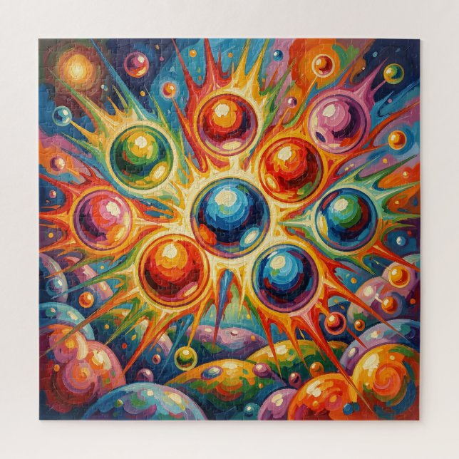 Vibrant Abstract Orbs Radiant Fluid  Jigsaw Puzzle (Vertical)